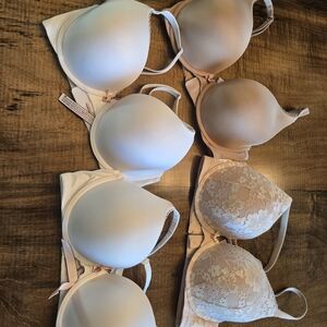 Victoria's Secret Cream and Tan Bra Collection 23DD NWOT (SET OF 4)
